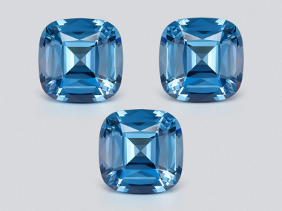 Set of Sky blue topazes high precision cushion cut 47.99 carats, Madagascar photo