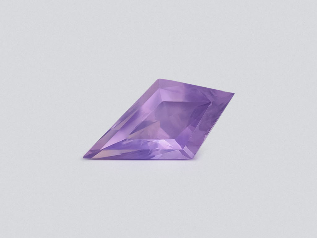 Unheated purple sapphire with rutilated silk effect kite cut 1.70 carats, Sri Lanka Image №1