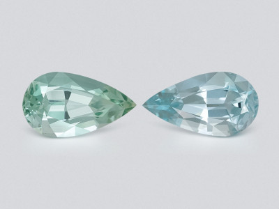 Pair of aquamarines pear cut 10.50 carats, Mozambique photo