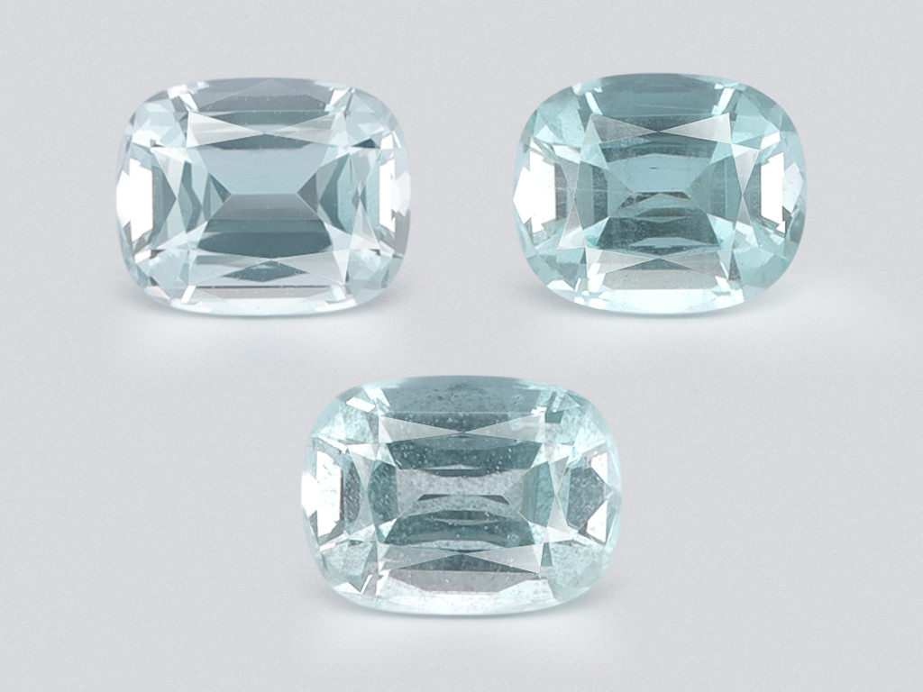 Set of aquamarines cushion cut 9.11 carats, Madagascar Image №1