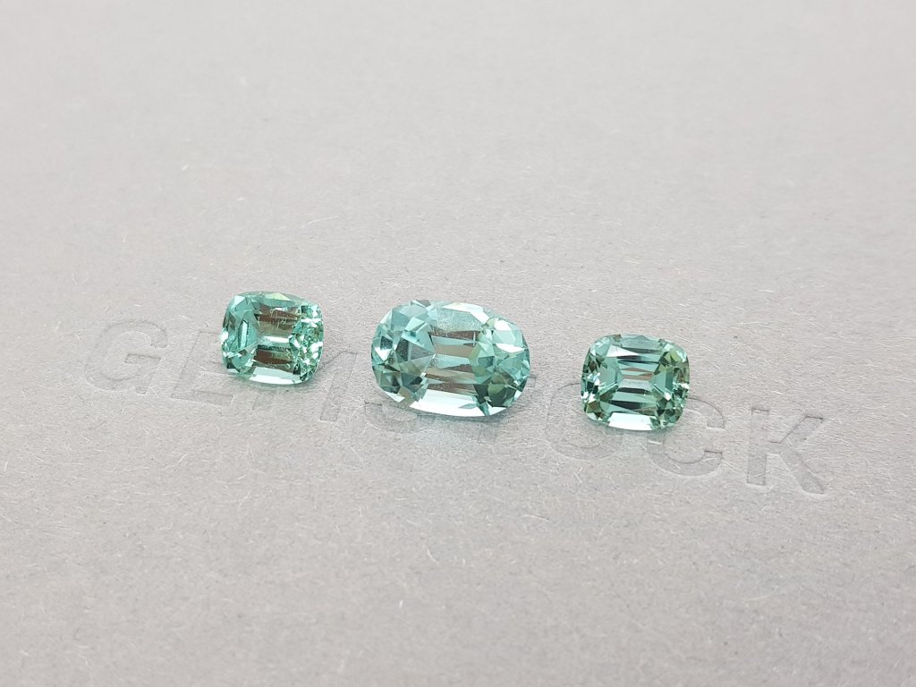5.92 carat blue-green tourmaline set, Afghanistan Image №3
