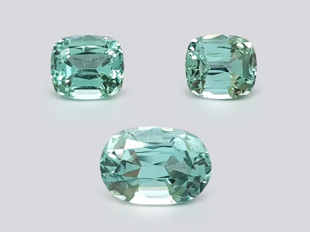 5.92 carat blue-green tourmaline set, Afghanistan Image №1