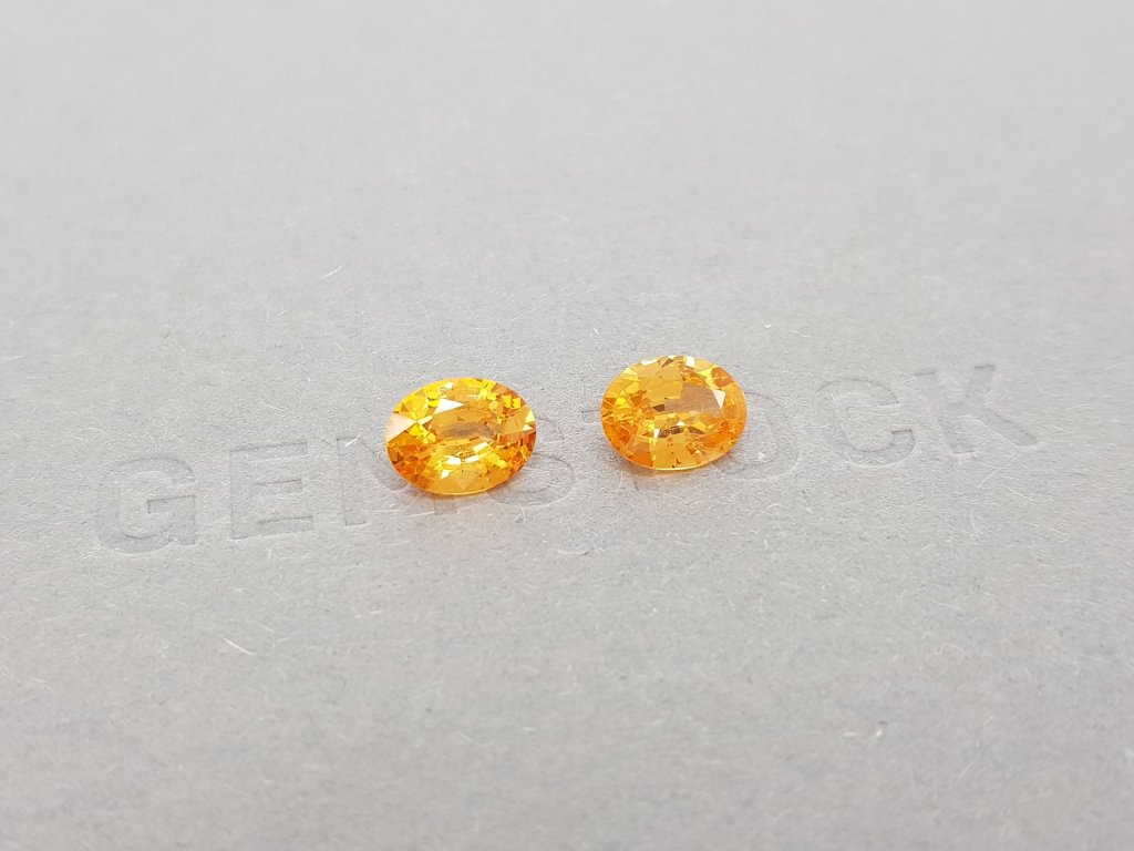 Pair of Spessartines Fanta oval cut 2.85 ct Image №3