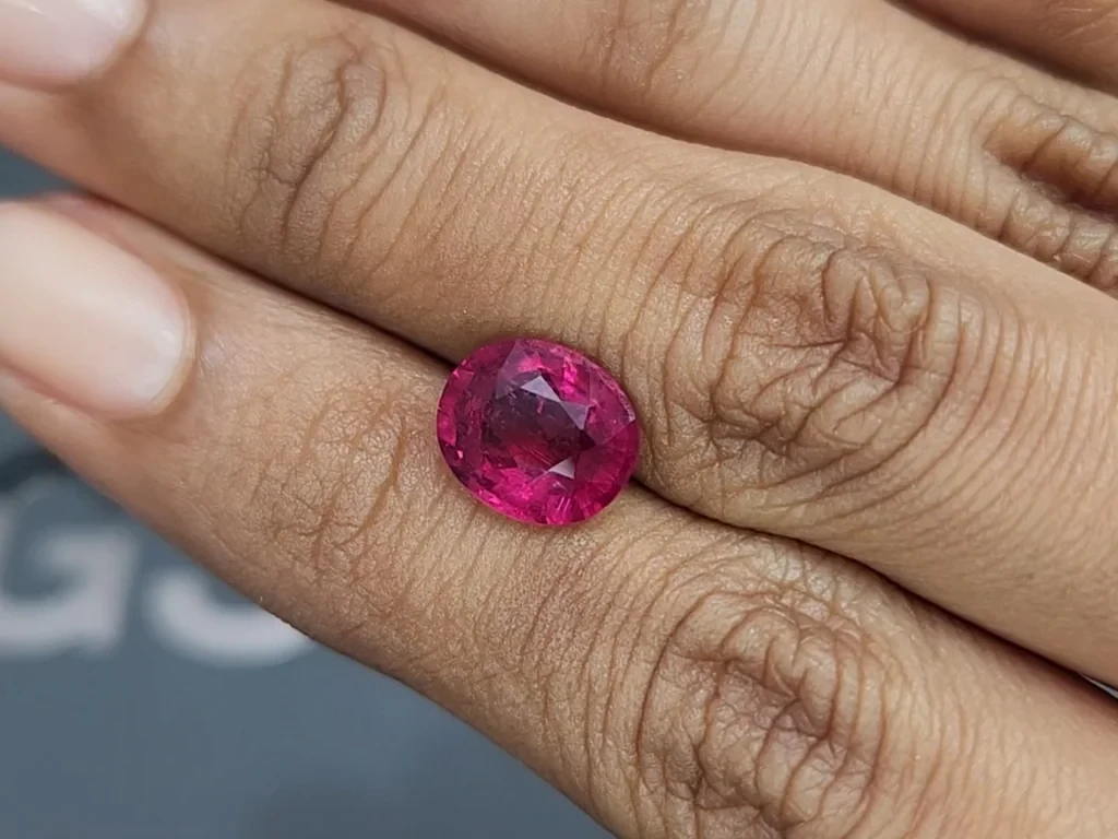 Tourmaline rubellite cushion cut 3.17 carats, Africa Image №2