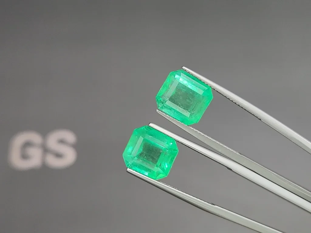 Pair of emeralds octagon cut 12.19 carats, Colombia Image №3