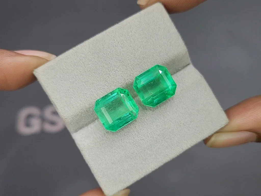 Pair of emeralds octagon cut 12.19 carats, Colombia Image №4
