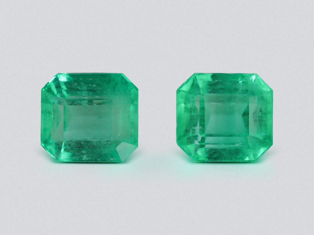 Pair of emeralds octagon cut 12.19 carats, Colombia Image №1