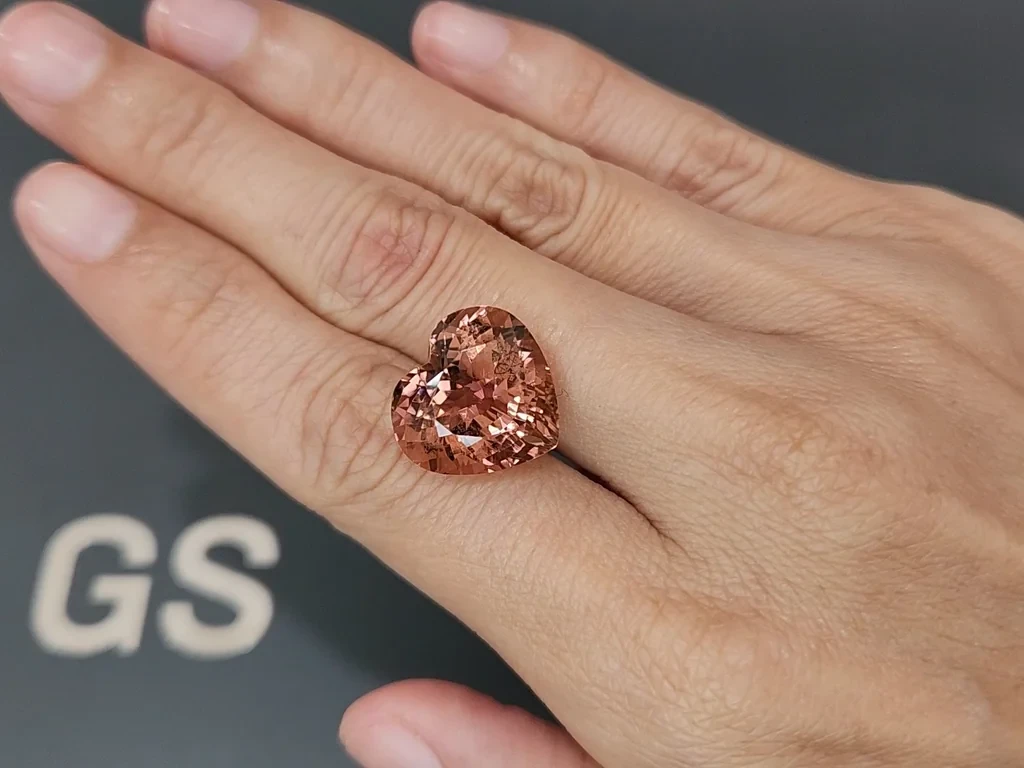 Orange tourmaline heart shape 14.29 carats, Africa Image №2