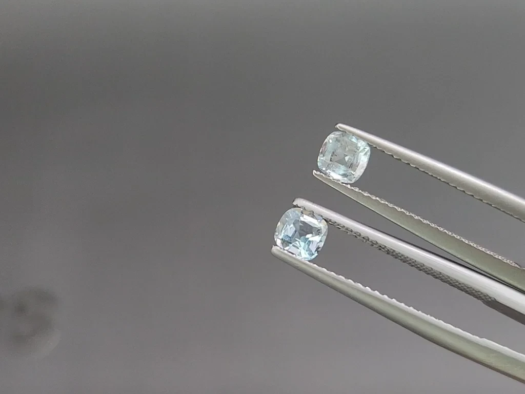 Set of aquamarines cushion cut 1.48 carats, Madagascar Image №4