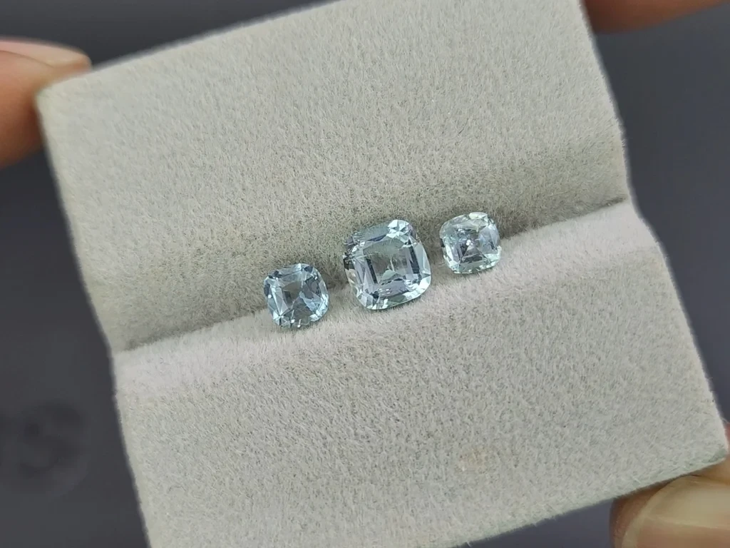 Set of aquamarines cushion cut 1.48 carats, Madagascar Image №5