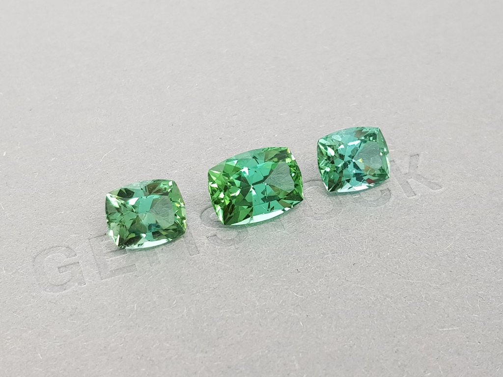 Mint tourmaline set 10.21 ct, Afghanistan Image №2