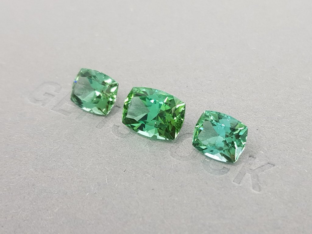 Mint tourmaline set 10.21 ct, Afghanistan Image №3