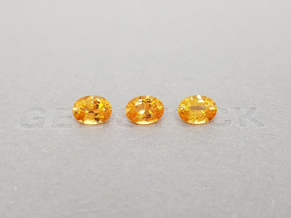Set of three oval cut spessartines 4.68 carats Image №2