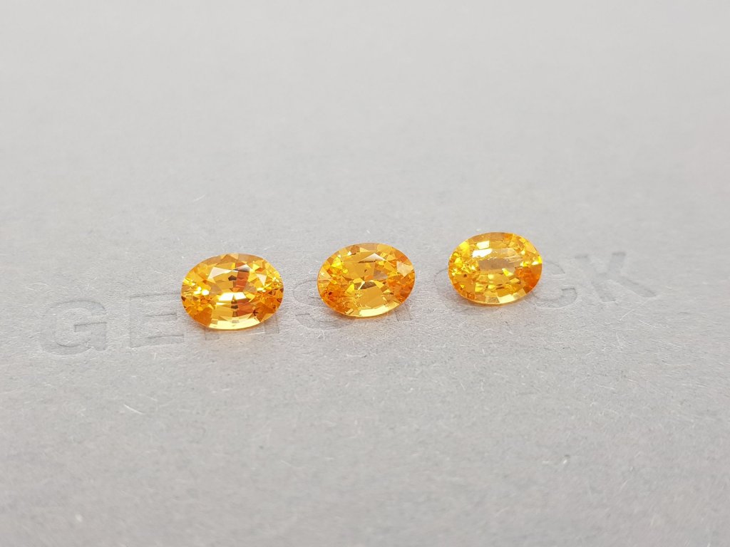 Set of three oval cut spessartines 4.68 carats Image №3