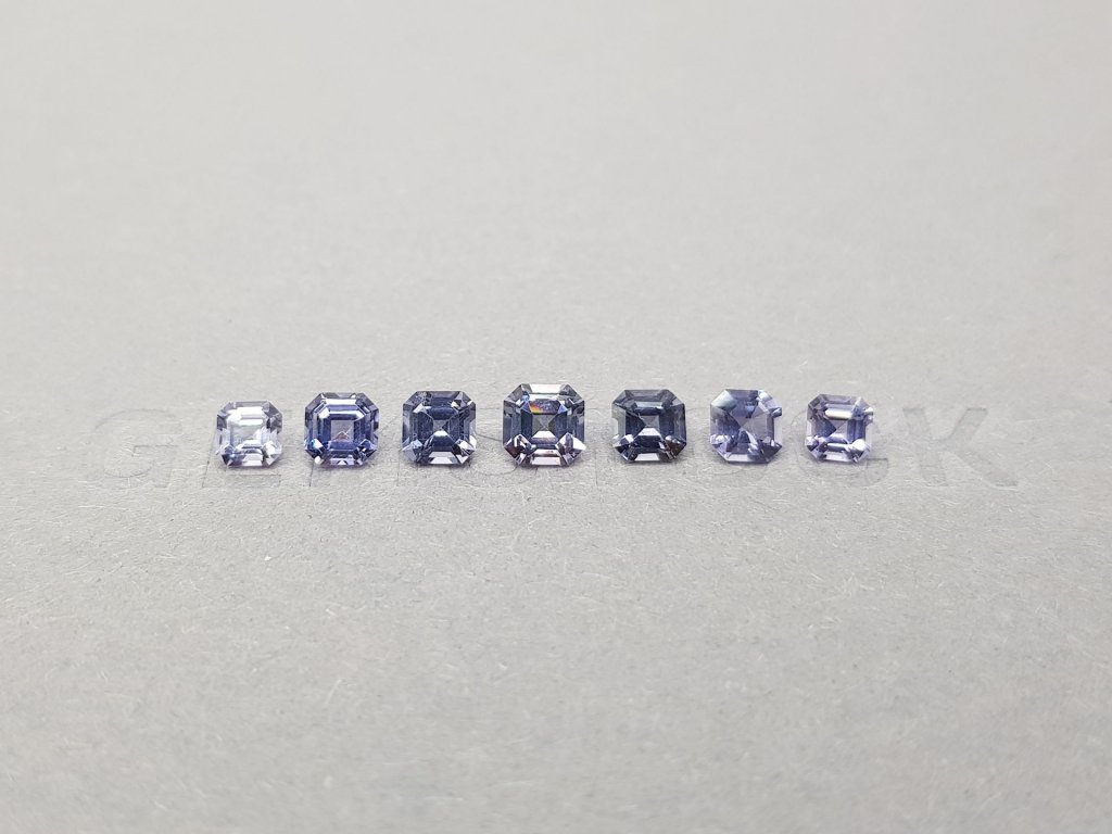 Set of purple-blue Burmese spinel 2.18 ct Image №1