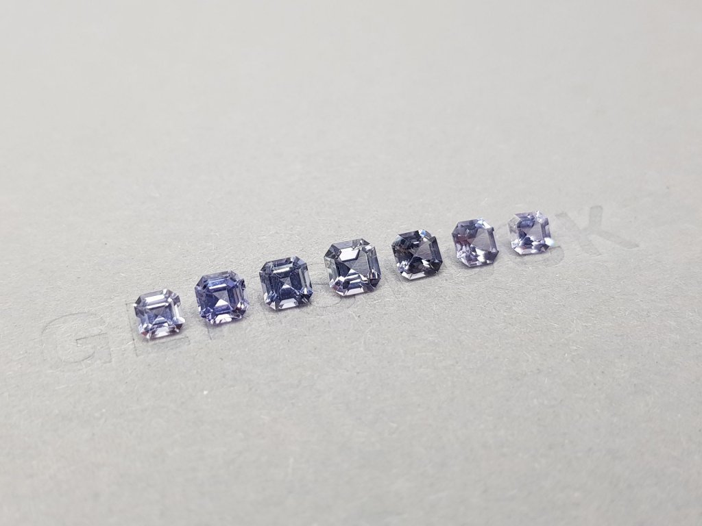Set of purple-blue Burmese spinel 2.18 ct Image №2