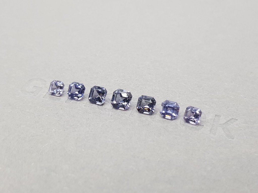 Set of purple-blue Burmese spinel 2.18 ct Image №3