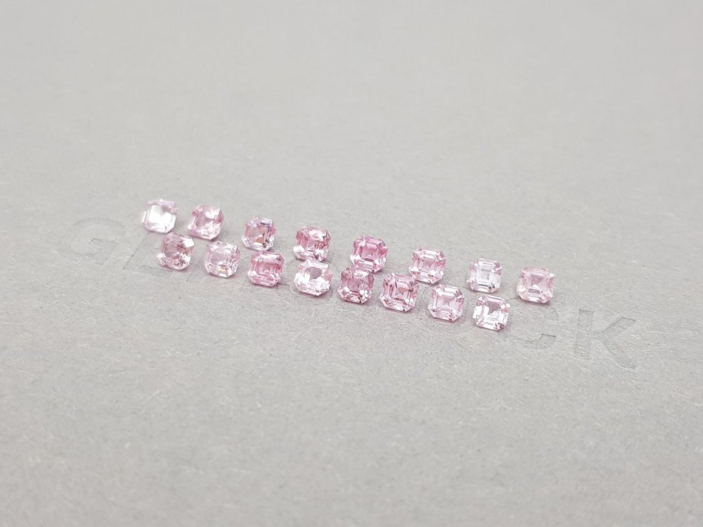 Asscher cut pink spinel set 2.22 ct, Tanzania Image №3