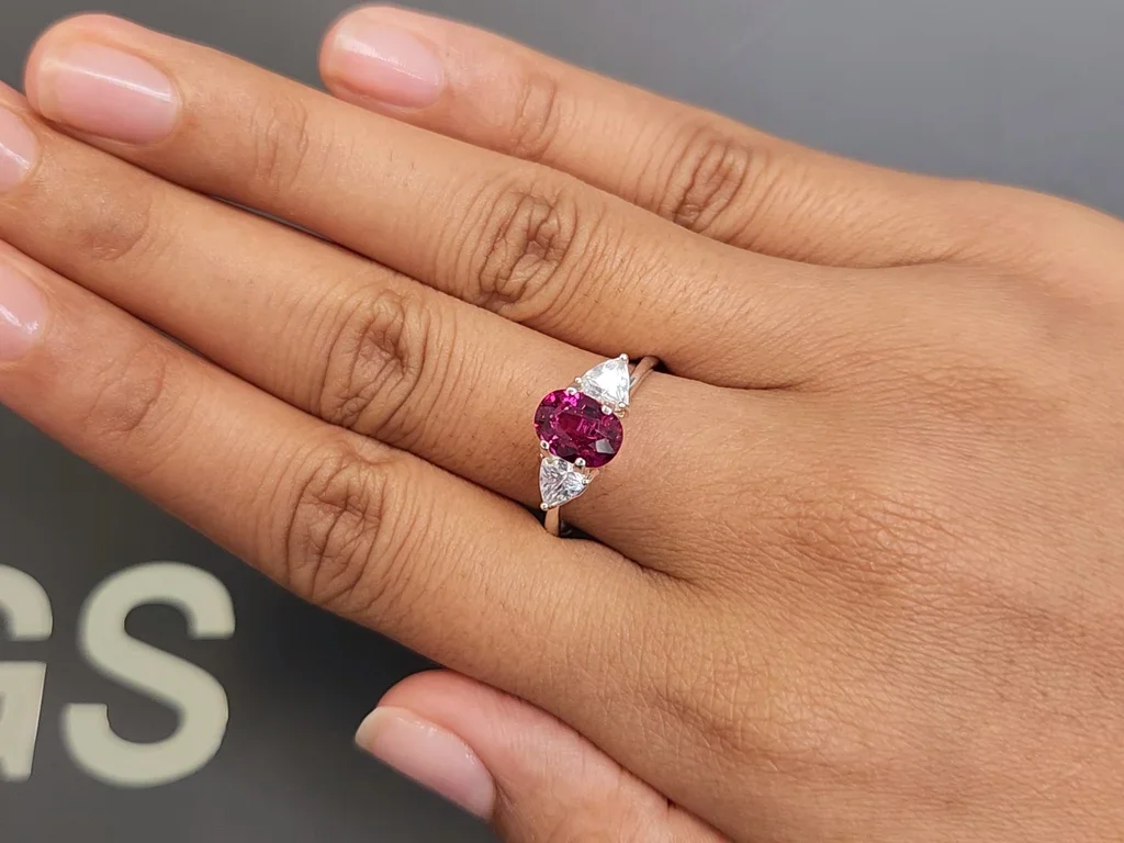 Unheated Pigeon Blood oval cut ruby 1.98 carats, Madagascar Image №5
