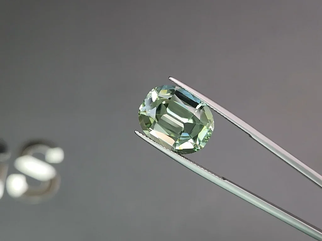 Set of mint green cushion cut tourmalines 31.91 carats, Afghanistan  Image №3