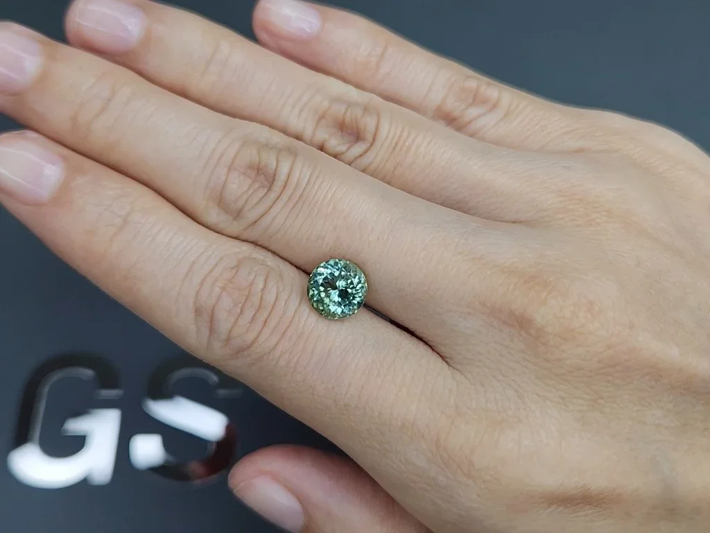 Mint green tourmaline in round cut 2.38 carats, Africa Image №2