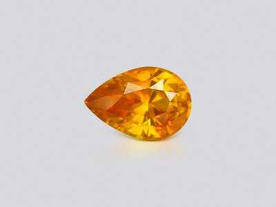 Orange-yellow pear-cut sapphire 4.09 carats, Sri Lanka photo
