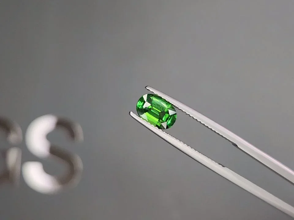 Neon green tsavorite garnet in oval cut 1.15 carats, Tanzania  Image №3
