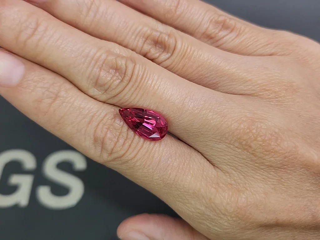 Spinel Mahenge Vibrant pink red pear cut 4.41 carats, Tanzania Image №2