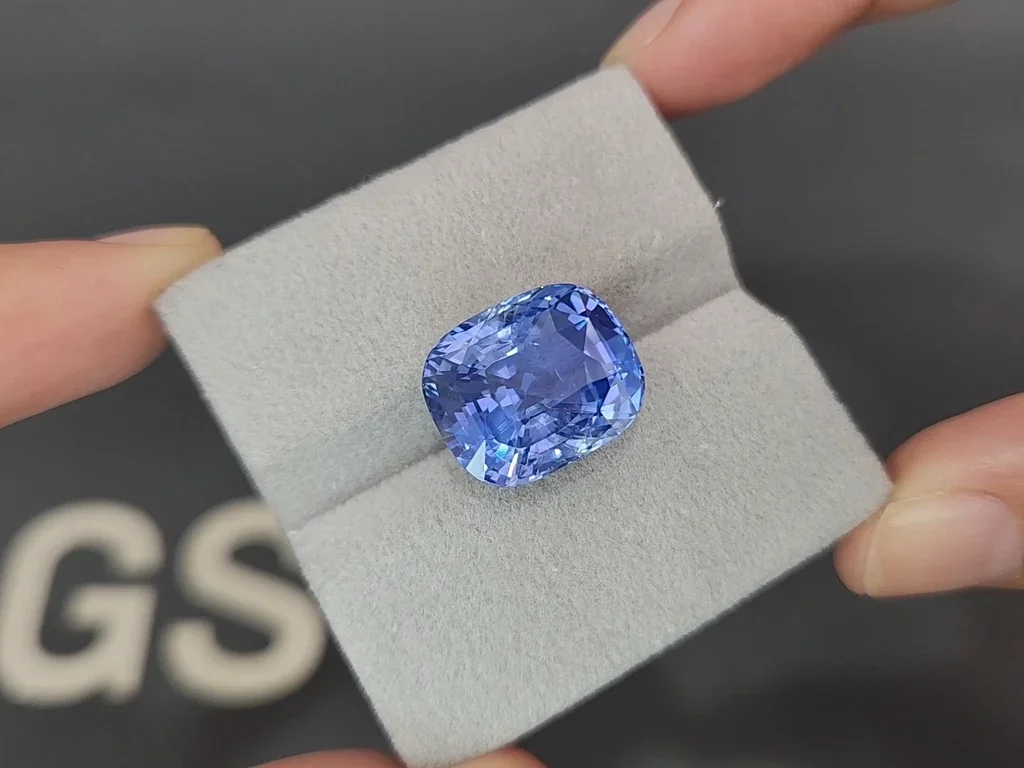 Large unheated sapphire Cornflower Blue cushion cut 18.32 carats, Sri Lanka Image №4