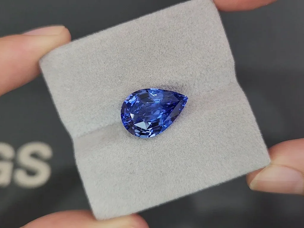 Sapphire Cornflower Blue pear cut 8.70 carats, Sri Lanka Image №4