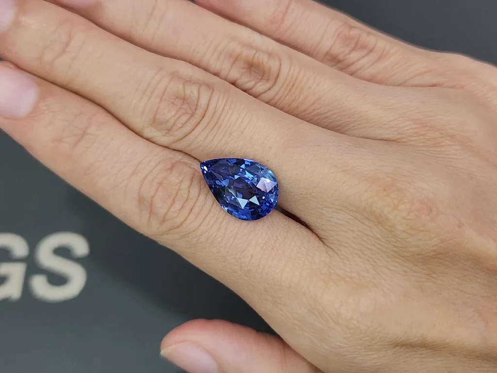 Sapphire Cornflower Blue pear cut 8.70 carats, Sri Lanka Image №2
