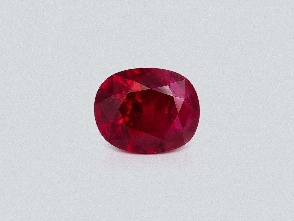 Unheated ruby oval cut 1.30 carats, Mogok, GRS  Image №1