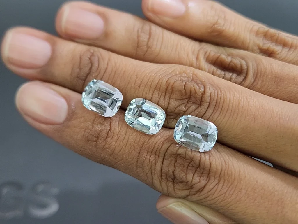 Set of aquamarines cushion cut 9.35 carats, Madagascar Image №2