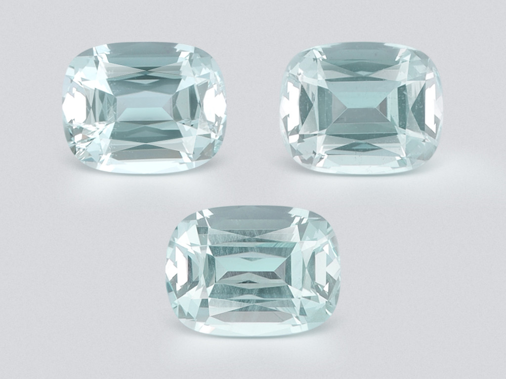 Set of aquamarines cushion cut 9.35 carats, Madagascar Image №1