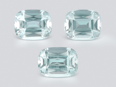 Set of aquamarines cushion cut 9.35 carats, Madagascar photo