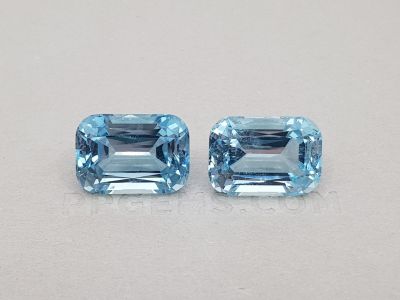 A pair of saturated Zambian aquamarines 24.87 ct, GFCO photo