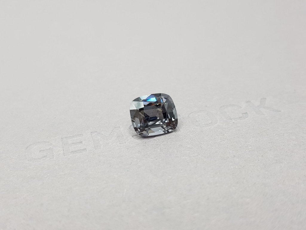 Cushion cut steel gray spinel from Burma 3.06 ct Image №2