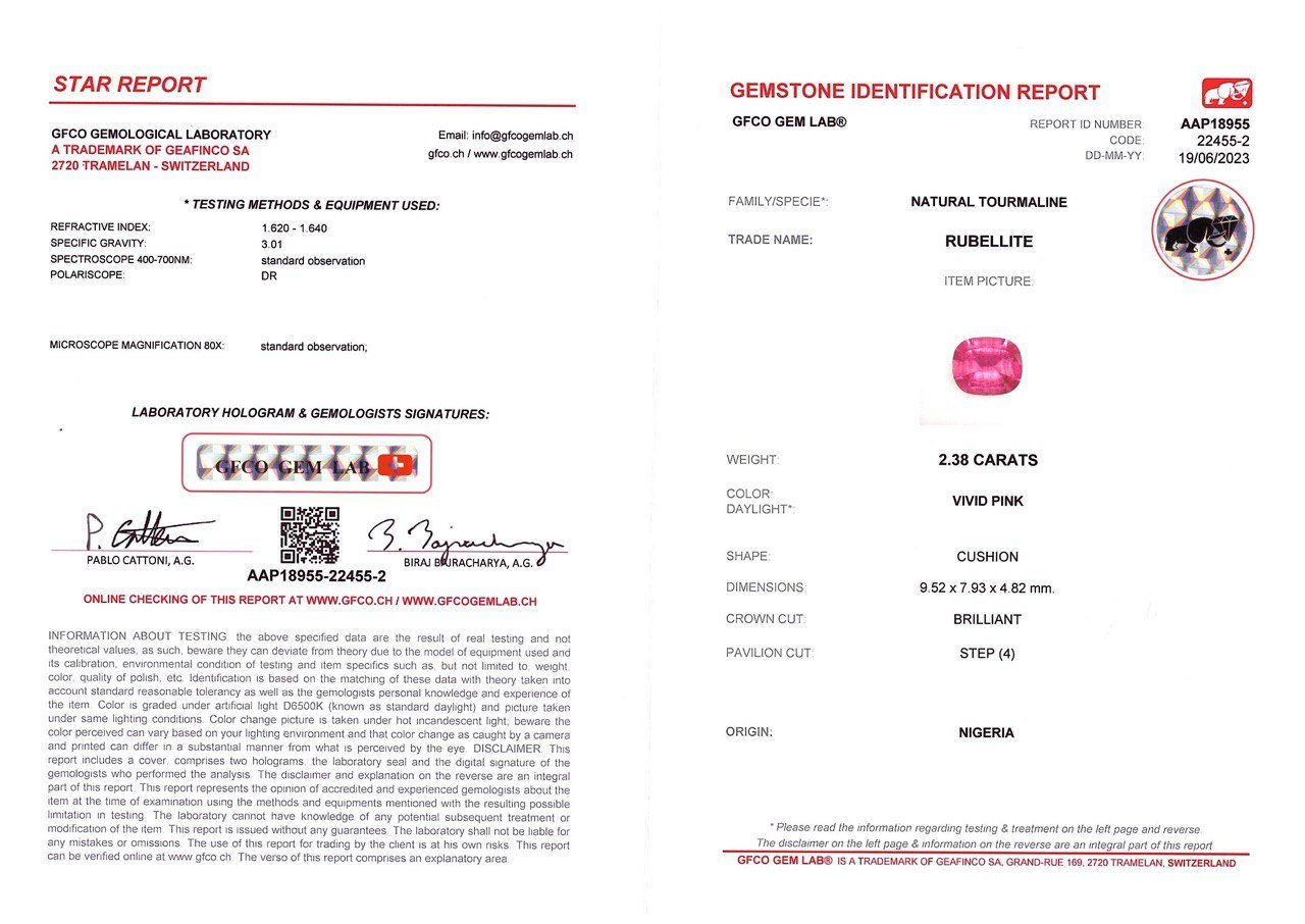 Hot pink cushion cut rubellite 2.38 ct, Africa Image №4