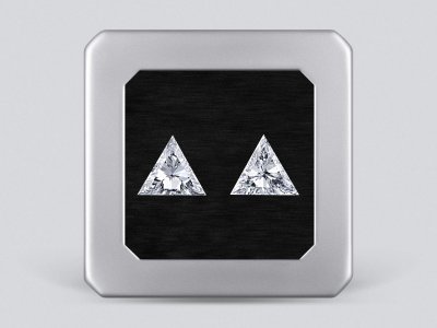 Pair of trillion cut diamonds G/VS 0.52 carat photo