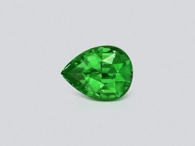 Vibrant green tsavorite garnet in pear cut 3.39 carats, Tanzania photo