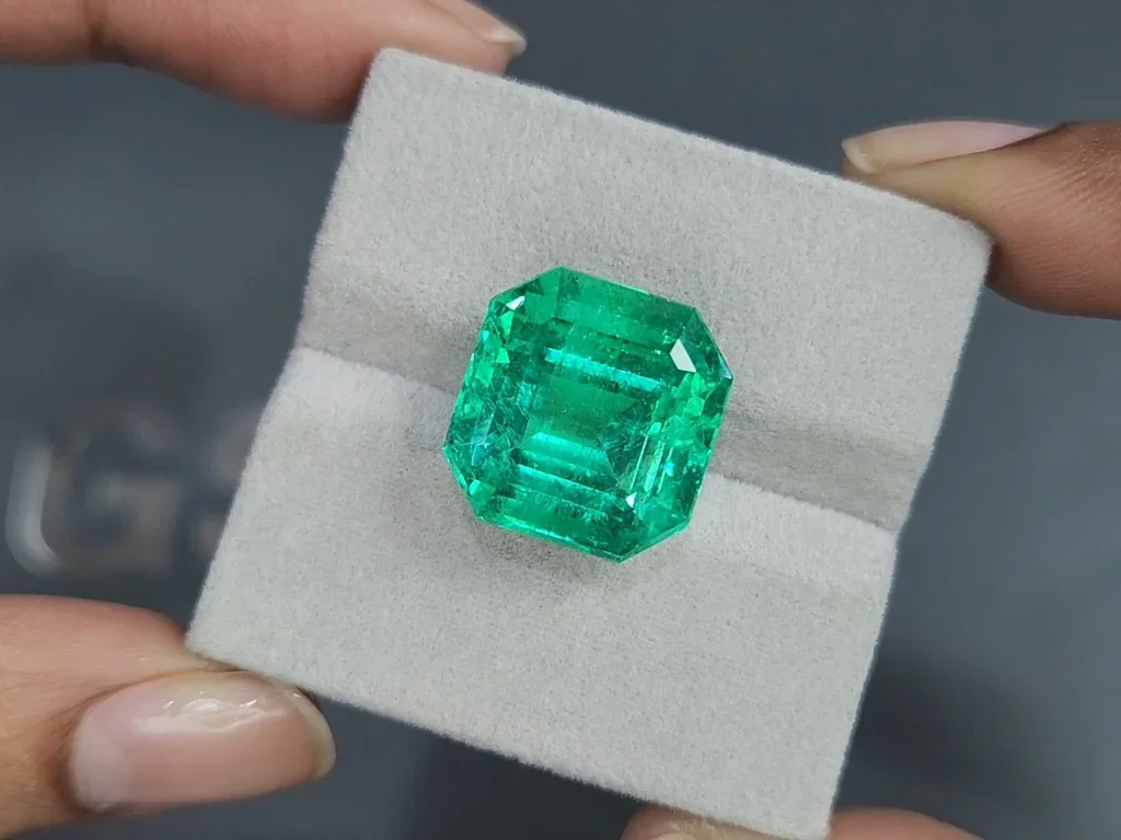 Large emerald Intense Green octagon cut  20.57 carats, Colombia  Image №4