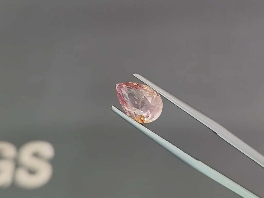 Unheated sapphire Padparadscha pear cut 3.54 carats, Sri Lanka Image №3