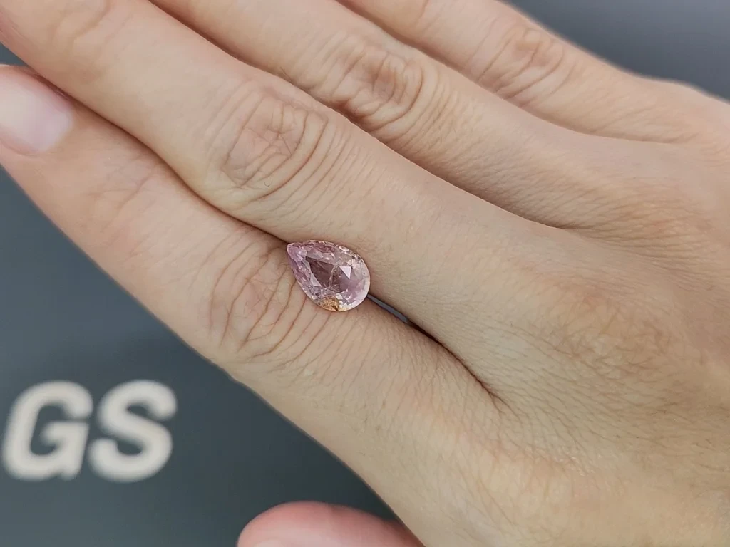 Unheated sapphire Padparadscha pear cut 3.54 carats, Sri Lanka Image №2
