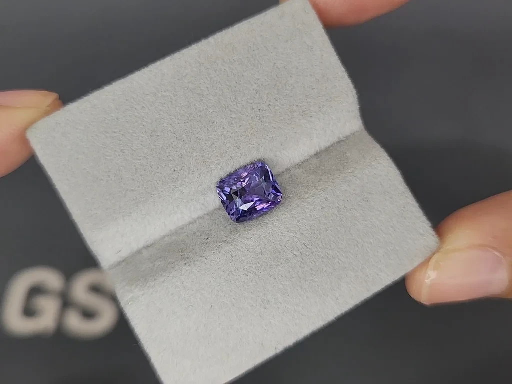 Unheated violet sapphire cushion cut 2.21 carats, Sri Lanka Image №4