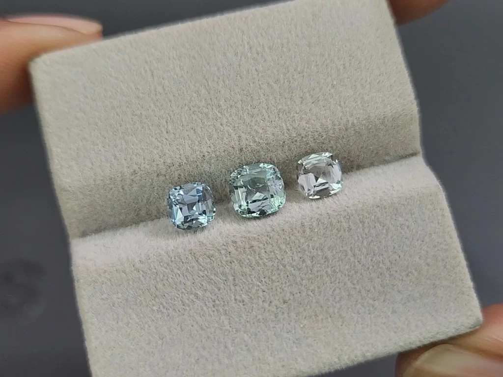Set of aquamarines cushion cut 1.69 carats, Madagascar Image №5