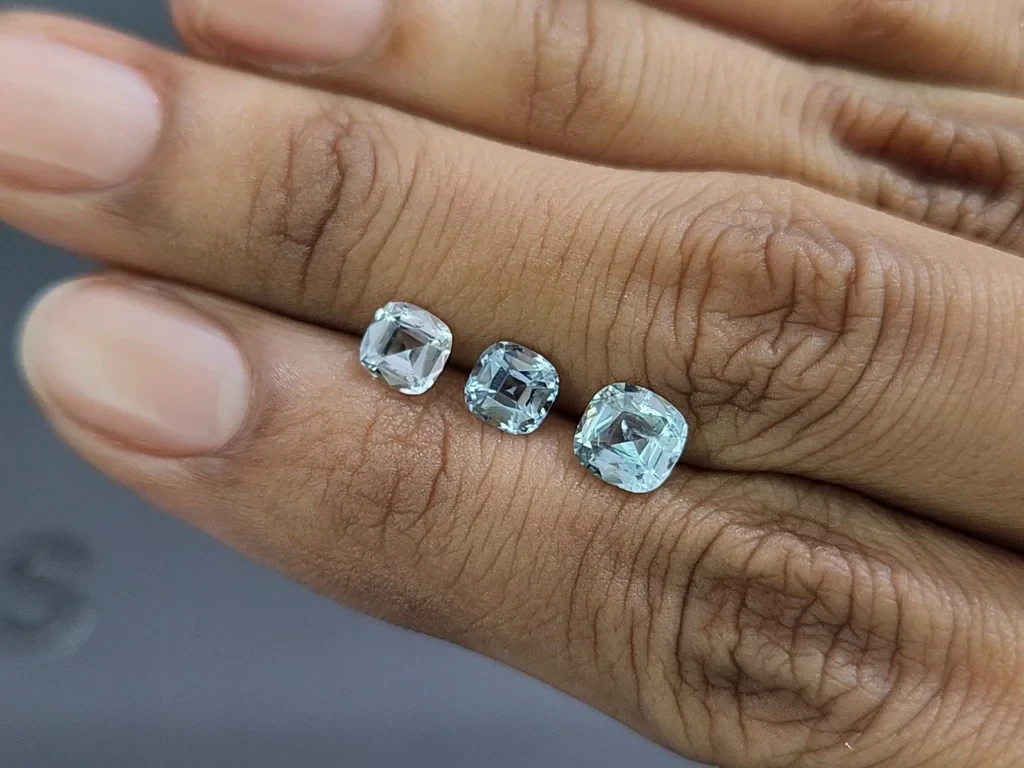 Set of aquamarines cushion cut 1.69 carats, Madagascar Image №2