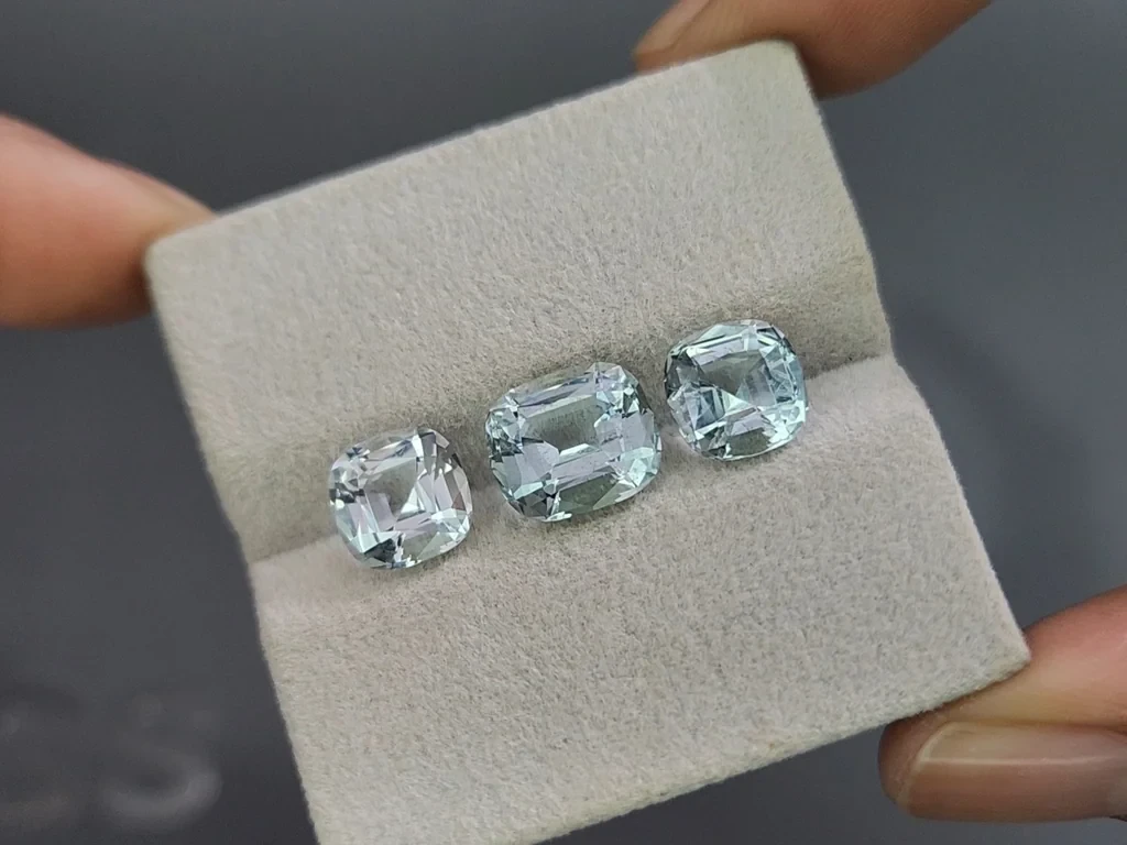 Set of aquamarines cushion cut 7.00 carats, Madagascar Image №5