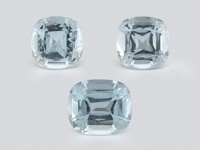 Set of aquamarines cushion cut 7.00 carats, Madagascar photo