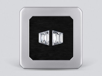 Matching pair of G/VS trapezoid step cut diamonds 1.07 carat photo