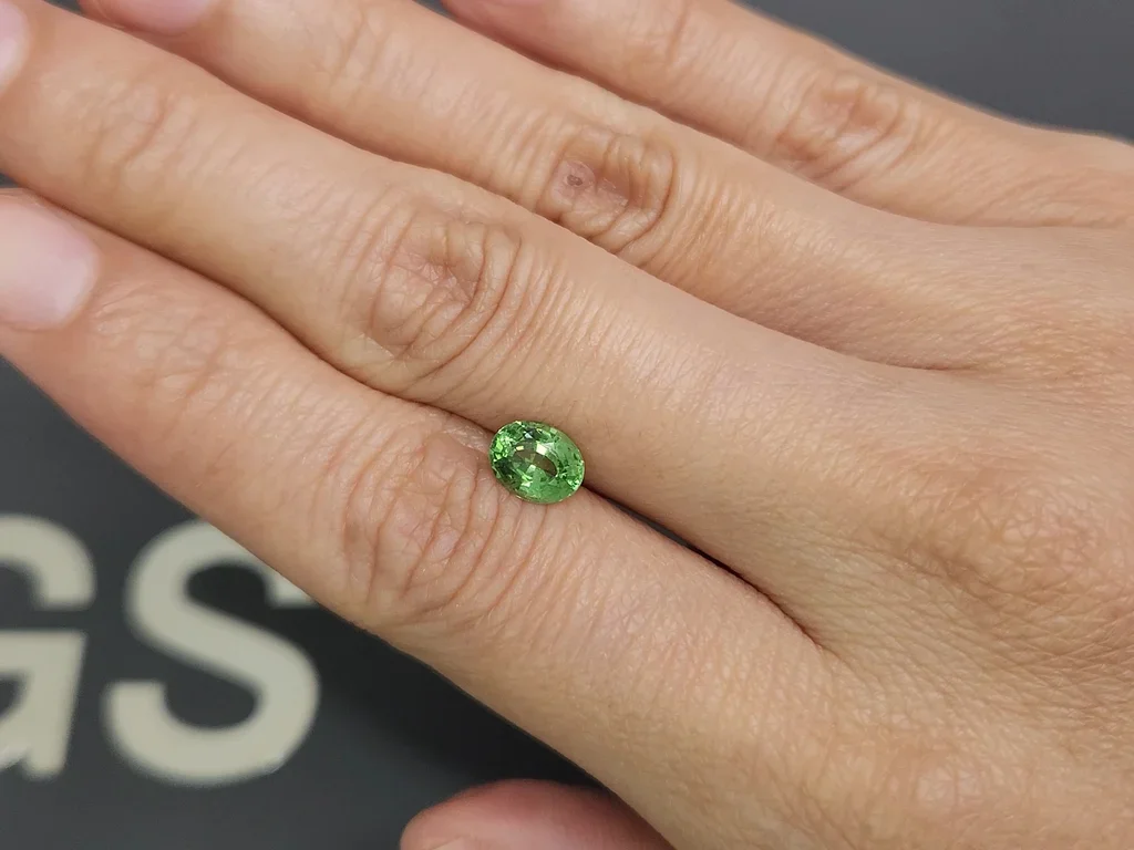 Intense Green tsavorite garnet in oval cut 1.18 carats Tanzania Image №2